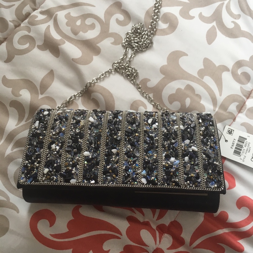 Navy party handbag